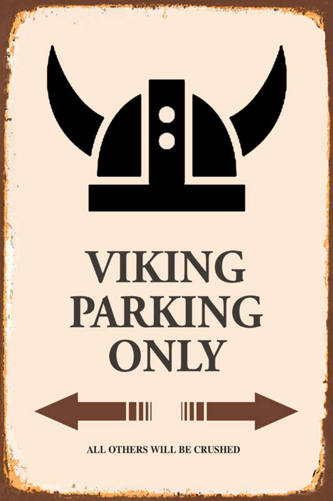 Tin Sign Viking Wickinger Parking Only Metal Wall Decoration 20 x 30 cm Tin Sign