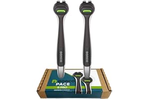 Dorco Pace 6 Pro - Six Blade Razor System with Trimmer - 2 Replacement Handles (Handles Only)