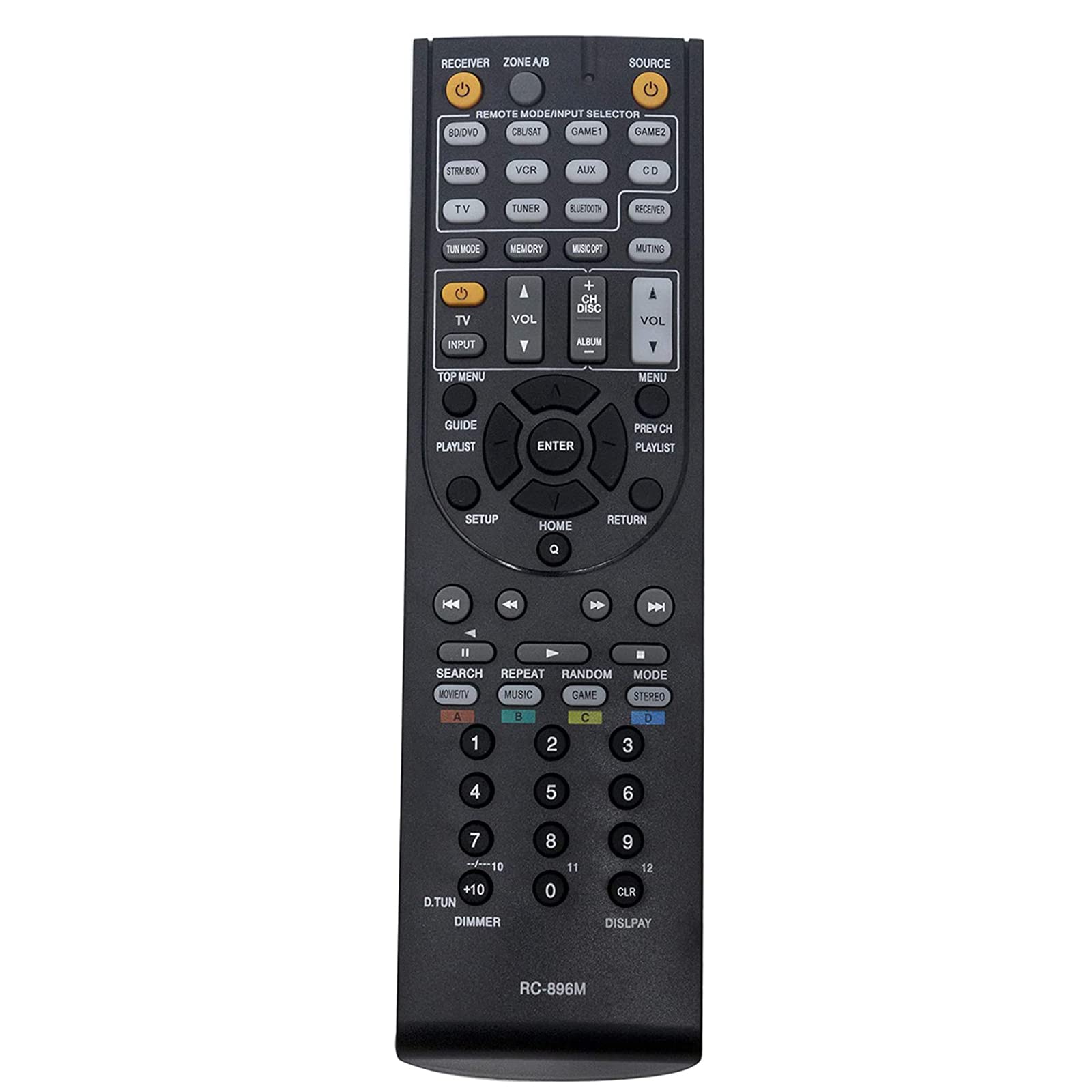 VINABTY RC-896M Replacement Remote Control fit for Onkyo AV Receiver TX-SR444 TX-SR445 TX-NR315 TX-NR444 TX-NR545 TXSR444 TXNR545 Sub RC-737M RC-801M RC-836M RC-865M RC-896M RC-762M RC-764M RC-810M