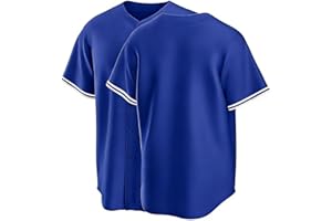 PECTNK Mens Baseball Jersey Custom Your Name and Numbers Stitched Blue