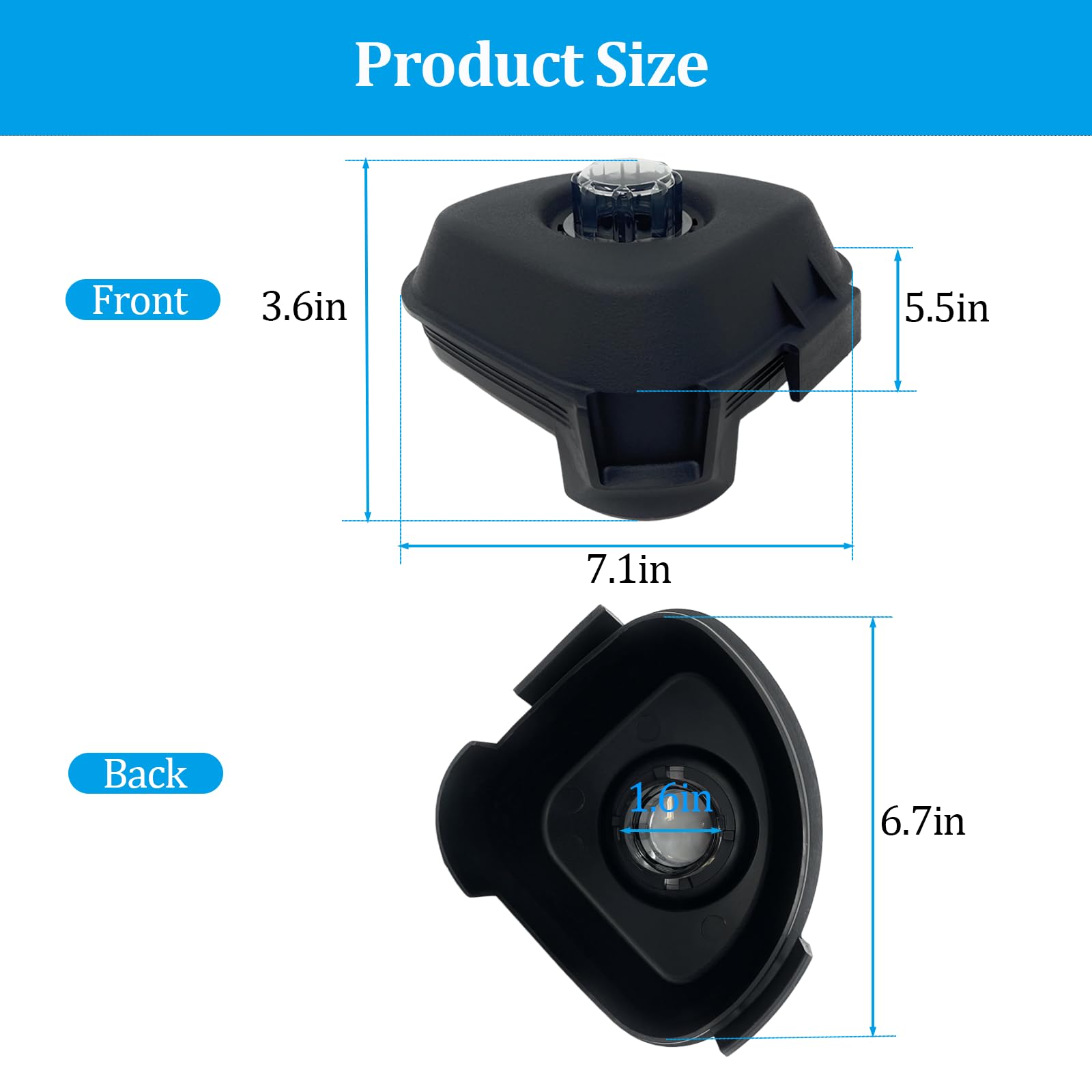 Blender Replacement Lid Compatible with Vitamix Quiet One Pitcher 48 & 32 Oz,VM0145,BarBoss Blender Pitcher,15985 2-Piece Lid for Advance Container 15978 VM0145 VM0149 VM0127 36019 16016 15981 VM0100a