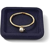 Woodten Premium Microfiber Jewelry Display Tray - Small Blue Velvet Organizer for Rings, Earrings, Necklace, Bracelet - Photograph, Trade Show, Dresser Storage (10x10cm, XS)