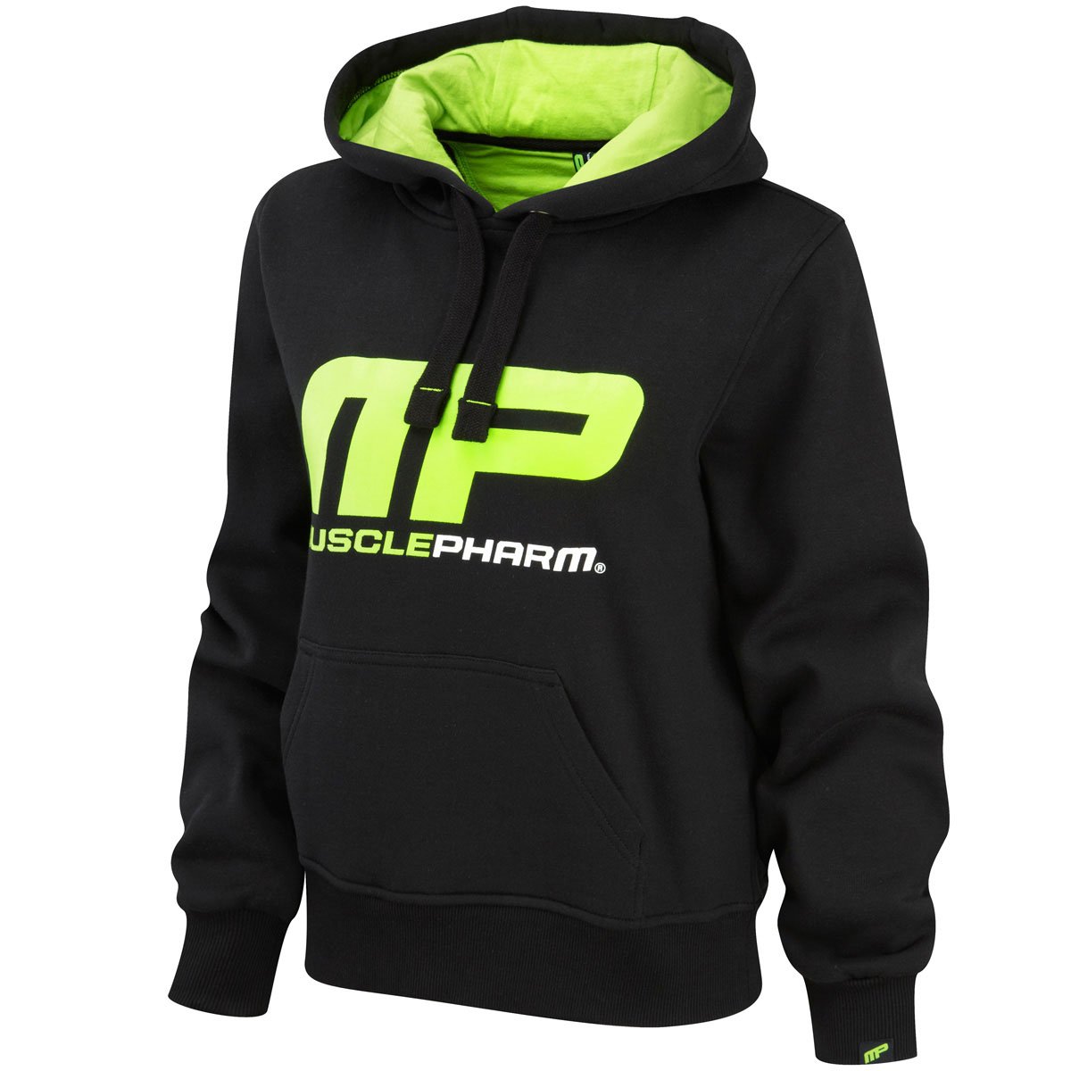 MusclePharm Women's Gym Training Sports Yoga Activewear Pullover Black/Lime Green, X-Small, Hoodie