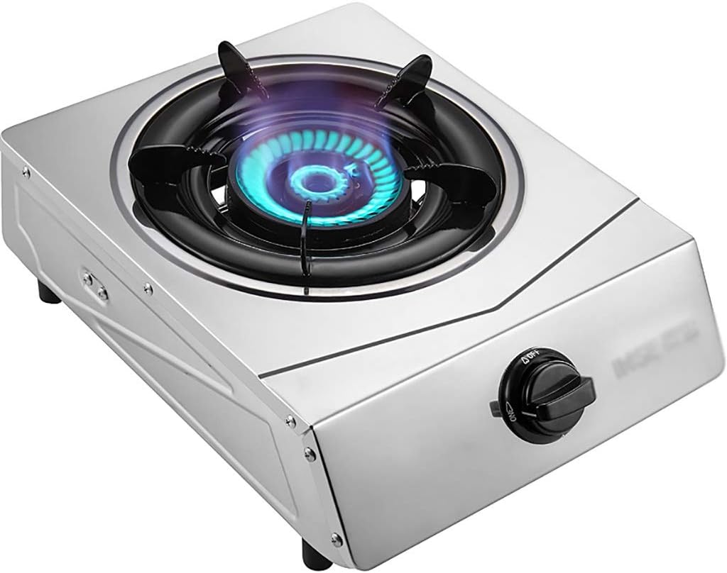 HJJ Portable Camping Gas Stove Single Burner Outdoor Camping Propane Catering LPG Double Burner 3.8W [Energy Class A] (Color : Liquefied gas)