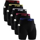 Todetana Men’s Black Boxer Briefs Underwear Pack, Boxer Briefs with Pockets for Men, Athletic Boxers for Men