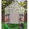 Unibos Compact Walk-in 3 Tier 6 Shelves Greenhouse with Removable Cover Grow your own