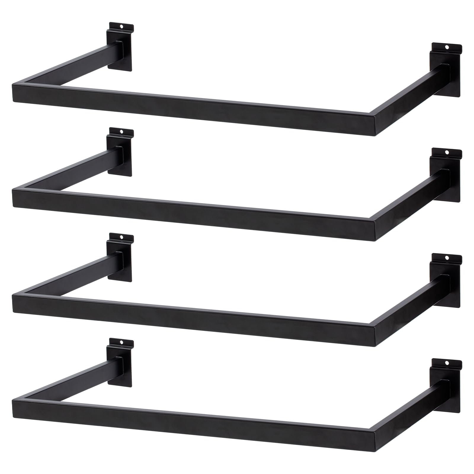 Photo 1 of SINCHEEWAY Slatwall U-Shaped Rectangular Tubing Hangrail - 24"x12", Slatwall Accessories and Hangers for Retail Display and Home Garment Storage (4)
