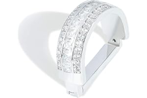 VVCOME Men's Classic Square Cubic Zirconia Tie Clips Tie Holder Crystal Necktie Ring Tie Tacks Accessories for Wedding Business with Gift Box