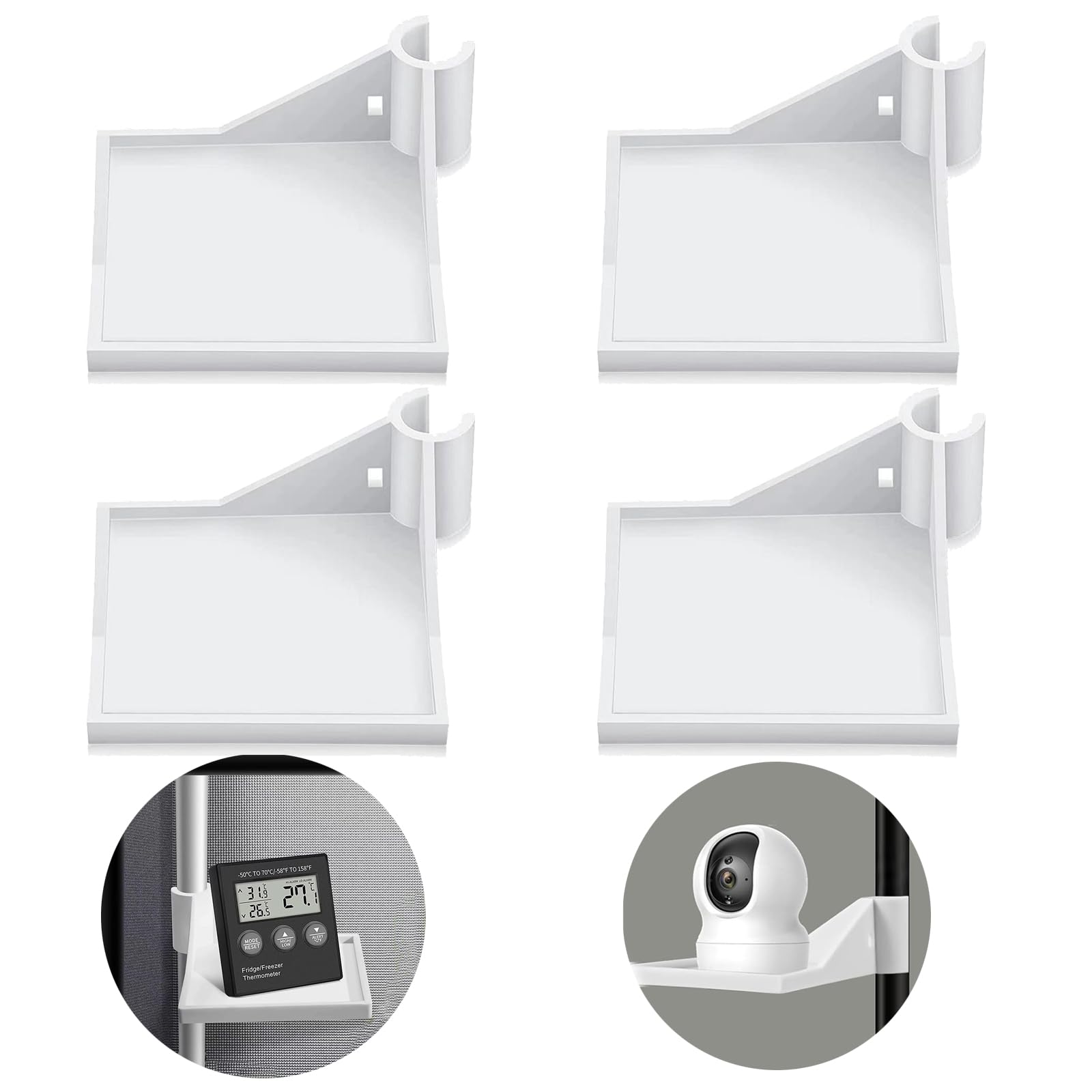 Newyuan Grow Tent Corner Shelf, Grow Tent Shelves for Place The Hygrometer Camera and Planting Equipment, for Grow Tent Poles 16mm (4, White)