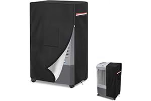 Alickwang Evaporative Cooler Cover for Hessaire MC61M MC61V Evaporative Cooler,Outdoor Heavy Duty 600D Waterproof Swamp Cooler Cover,29"L x 18"W x 45"H,Black