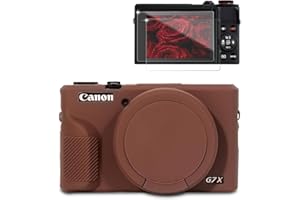 Frevyve Case for Canon G7X Mark III Camera, Soft Silicone Protective Case, Slim Fit Sleeve with Removable Lens Cover and Scre
