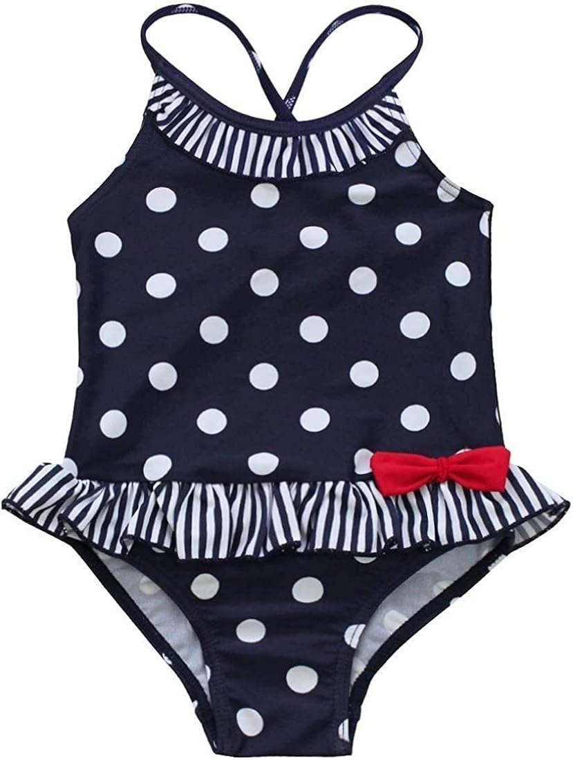 Mädchen Badeanzug Vintage Streifen - Einteiler Schwimmanzug Gr. 98-164