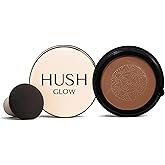 Hush Glow™ Foundation Cushion SPF 30 – Skincare-Infused Lightweight with Mushroom Applicator for Mature Skin, Hyaluronic Acid & Peptides, Buildable Natural Coverage, Non-Cakey Finish-DeepMocha