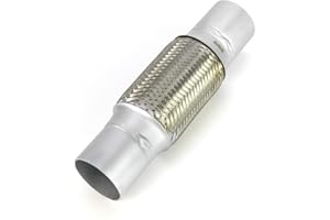 QWORK Exhaust Flex Pipe, 1 Pack, 2.25" x 6" x 10" Long, Stainless Steel, Heavy Duty