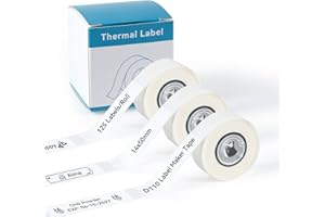 ODOLPIN D110 Label Maker Tape Compatible with NIIMBOT D11/D110, NADAIIN N12 Label Maker, Adapted Label Paper, 14x50mm (0.55"x1.97"), Standard Laminated Office Labeling Tape, 125 Tapes/Roll, 3-Roll, White