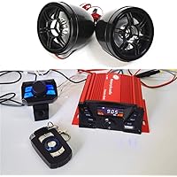 UTV,ATV, Anti-Theft Bluetooth Motor Remote 3" Motorcycle Waterproof Bluetooth Wireless Speaker 7/8-1 in. Handlebar Mount MP3 
