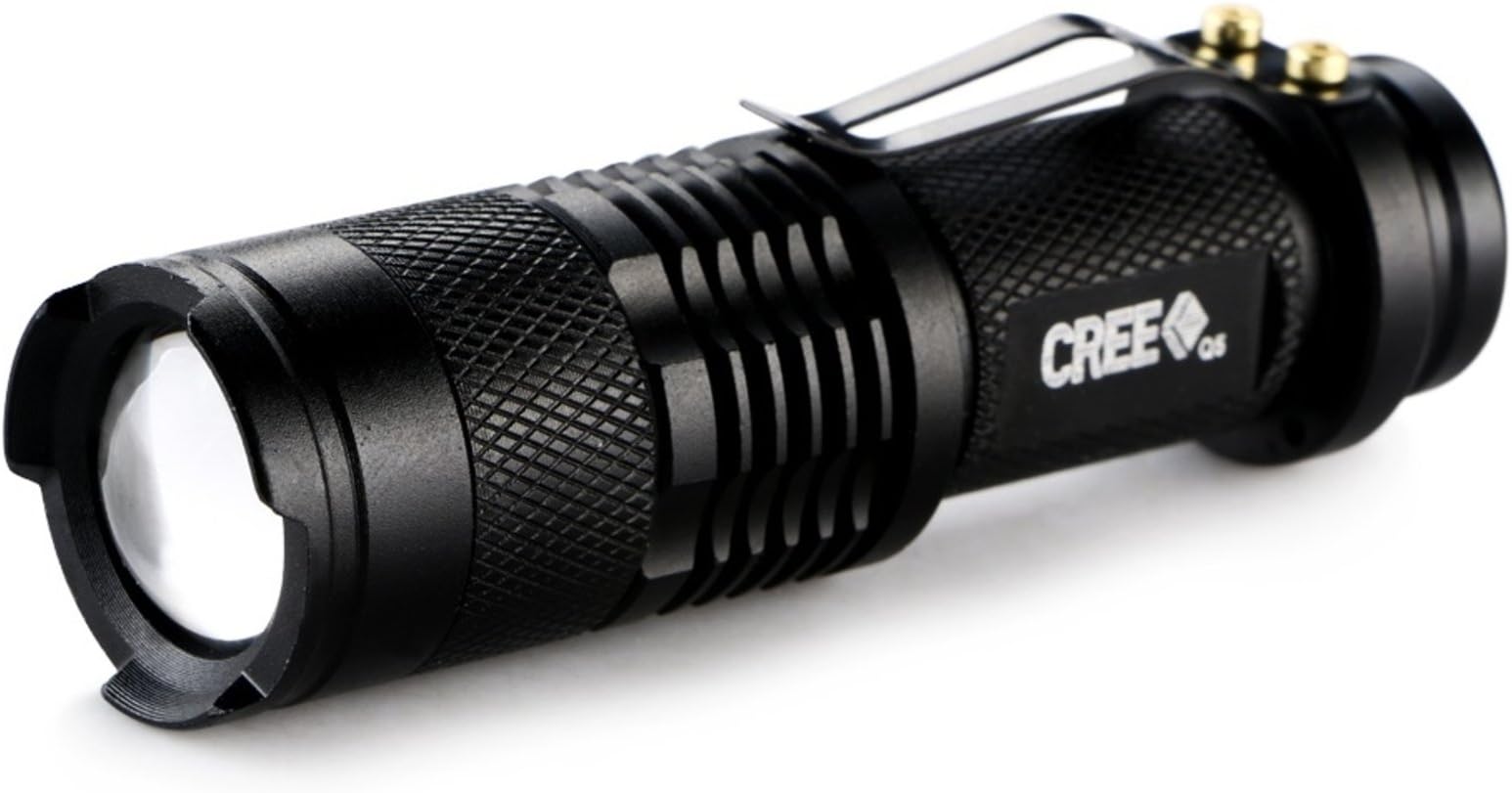 delev Military Tactical CREE LED High Power Self-Defence 2000 Lumen Waterproof Zoomable Flashlight Torch with 3 Modes