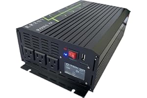 KRXNY 1000W Power Inverter Pure Sine Wave 24V DC to 120V AC 60HZ with USB LCD Display for Car/Off Grid Solar