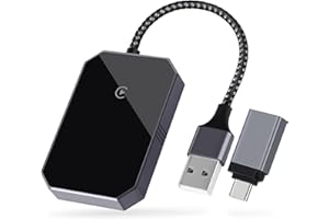 Uthlusty Wireless CarPlay Adapter, Upgraded Plug and Play Carplay Wireless Adapter Box for Factory Wired CarPlay, Auto Pairing Wireless Carplay Dongle, Compatible with iOS 10+ & Cars from 2015