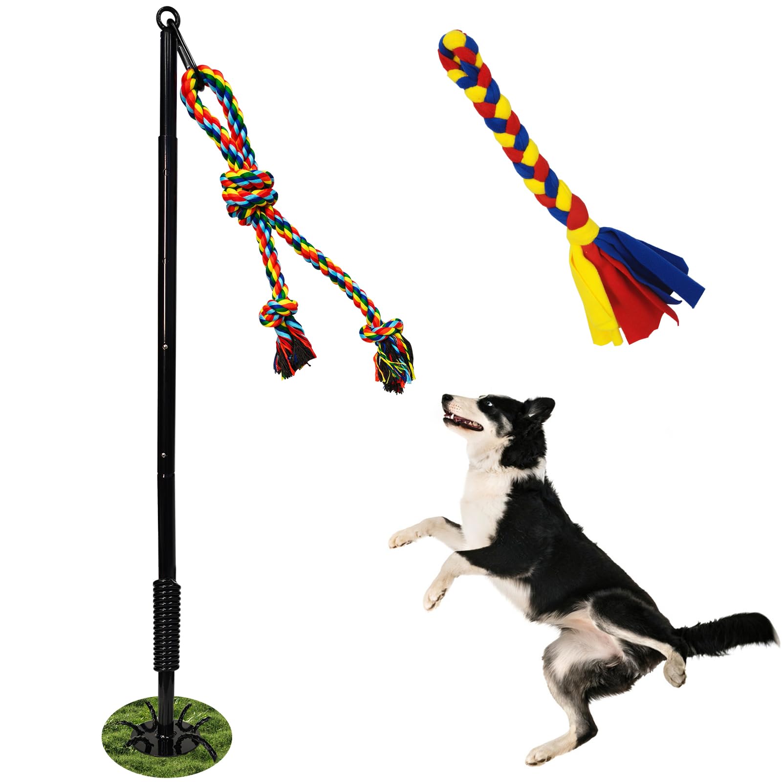 Photo 1 of *************MISSING THE ROPE************
SYOOY Outdoor Interactive Dog Toys,Tether Outdoor Dog Tug Toy Exercise Equipment in Yard Park with 2 Rope Toy for Large Medium Small Dogs Pull Chase and Tug of War