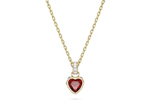 Swarovski Stilla pendant, Heart, Red, Gold-tone Finished