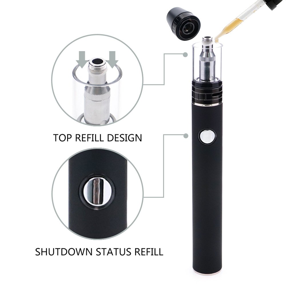 Vaplay Electronic Cigarette Starter kit with 1600 mAh Battery, Top Filling E-Cigarette, Nicotine-Free, No E-Liquid (Black)