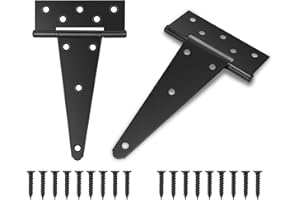 DURIGID 2 Pack 8 Inch Hinges Heavy Duty Gate Door Hinges for Wood, Vinyl and Metal Gates, T Strap Gate Hinges Used for Medium Sized Doors, Boxes, Providing a Good Balance Between Strength and Size