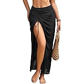 AI'MAGE Women's Sarong Swimsuit Coverup Sheer Mesh Beach Cover Up Skirt Long Bikini Wrap for Swimwear S-XXL