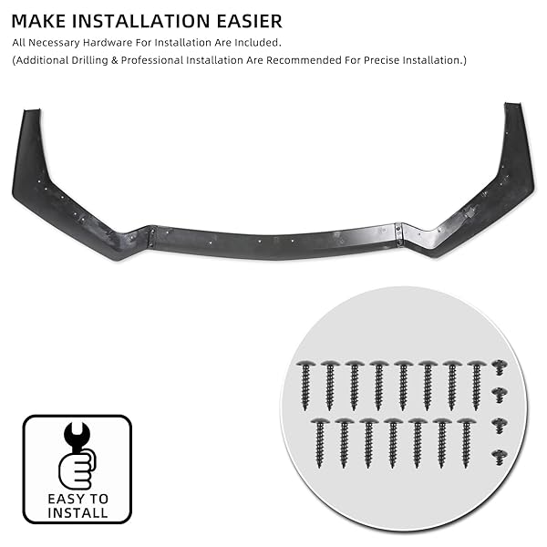 KEEPDSGN 3PCS MATTE BLACK FRONT BUMPER LIP CHIN SPOILER SPLITTER DIFFUSER PROTECTOR BODY KIT WITH ADJUSTABLE 10″-13″ RED SUPPORT ROD COMPATIBLE WITH 2018-2022 FORD MUSTANG ECOBOOST GT V8