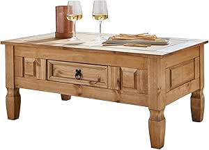 SAM® 521545 - Mesa de Centro de Madera de Pino, Mueble Mexicano, Mesa