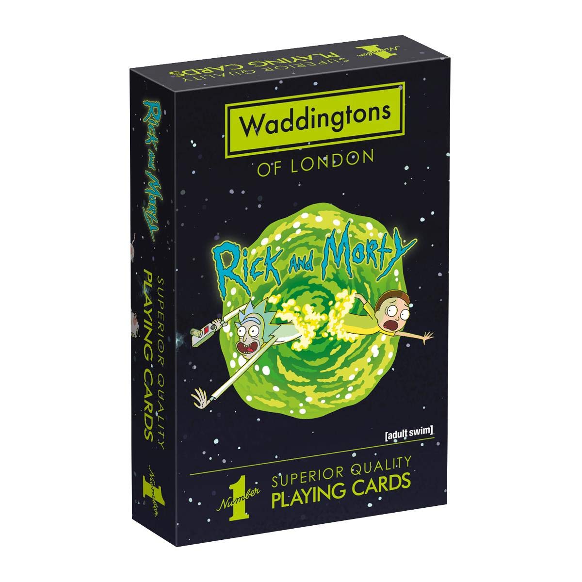 Waddingtons Number 1 Rick and Morty Playing Card Game, Wubba lubba dub-dub, play with Rick, Morty, Mr Meeseeks and Birdperson, great gift and toy for fans of Adult Swim, for players aged 17 plus