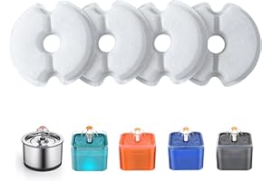 Yiupea Cat Water Fountain Replacement Filters 4 Pack - Pet Fountain Filters With Triple Filtration for 2-2.5L/ 67-84 oz Fount