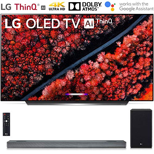 LG OLED65C9PUA 65″ C9 Smart OLED TV w/AI ThinQ (2019) with SL9YG 4.1.2 Channel High Res Audio Sound Bar Bundle