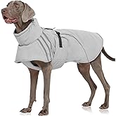 FUAMEY Dog Cold Weather Coats,Dog Winter Jackets for Large Dogs Warm Dogs Coat with Reflective Strips Waterproof Pet Snowsuit Thick Paded Pets Vest for Labrador Golden Retriever Grey XL
