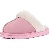 OOW Kids Slippers Girls Boys Fuzzy Memory Foam House Slippers Winter Warm Plush Lined Home Shoes Soft Bedroom Indoor Outdoor