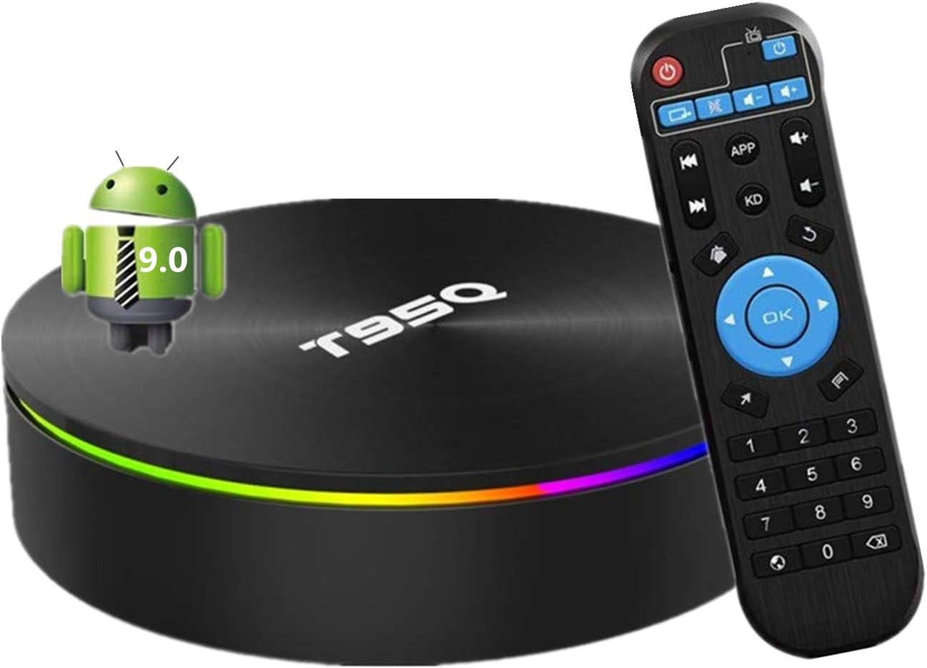 T95Q Android TV BOX, 9.0 Smart Box 4GB RAM 32GB ROM Network Set Top Box Amlogic S905X2 Quad-core Cortex-A53 Support 2.4G/5G Dual Band WIFI 100M Ethernet/Bluetooth 4.1/H.265 Decoding/4K HDR