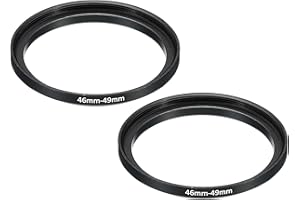 PATIKIL 46mm-49mm Metal Step Up Ring, 2 Pack Camera Lens Filter Adapter Ring Aluminum Filter Adapter Ring for Camera Lenses H