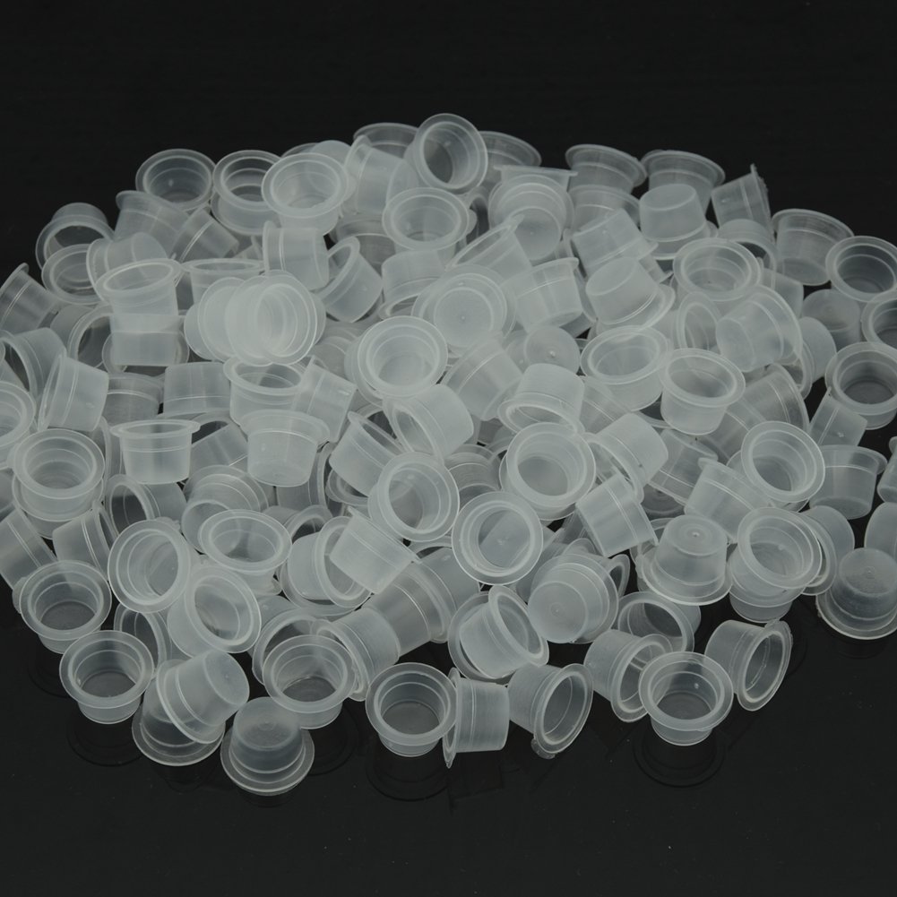 Pigment Cups,New Star Tattoo 300pcs Ink Caps Medium,13mm Medium Plastic Tattoo Pigment Cups Tattoo Ink Caps 13mm Tattoo Ink Cup