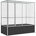 vidaXL Aviary Bird Cage - 82.9"x42.1"x83.5" Galvanized Steel | Spacious Parrot Budgie Habitat with Lockable Door & Mesh Grid for Indoor/Outdoor Use