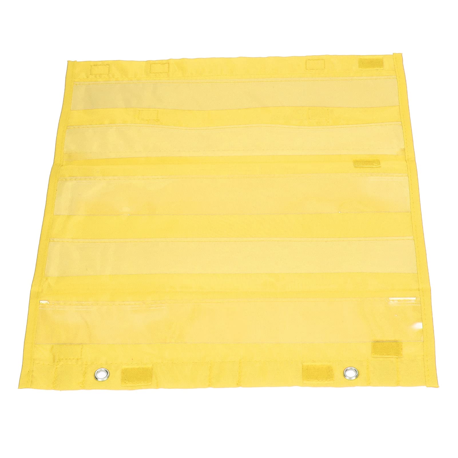 Keenso Pocket Chart,5 Row Pocket Chart Yellow Mini Double Sided Pocket Charts for Teachers (Yellow)