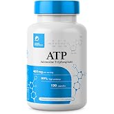 Prime Powders ATP Capsules, Adenosine Triphosphate 400mg, 120 Count | Bioavailable ATP disodium, supports energy, endurance, stamina and recovery, vegetarian capsules, non-GMO, gluten free