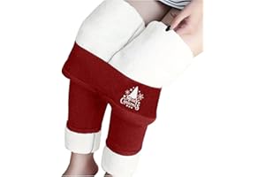 Womens Fleece Lined Leggings Christmas Printing High Waist Tights Warm Thick Sherpa Yoga Pants Winter Thermal Pant