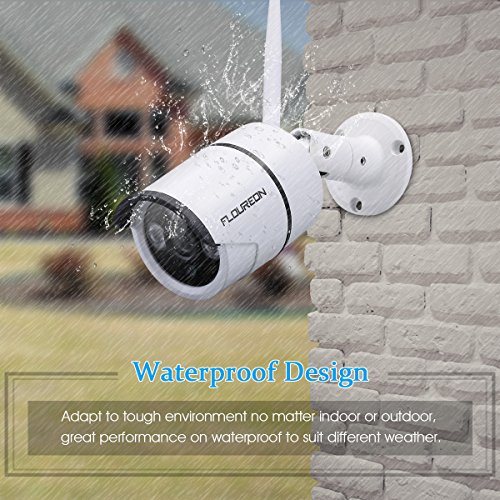 FLOUREON All in One 4CH 1080P Wireless Security Camera System with 12" LCD Monitor NVR Recorder Kit with 4X HD 1080P IP66 Indoor Outdoor IP Cameras, Night Vision, Motion Detection, Easy Remote Access