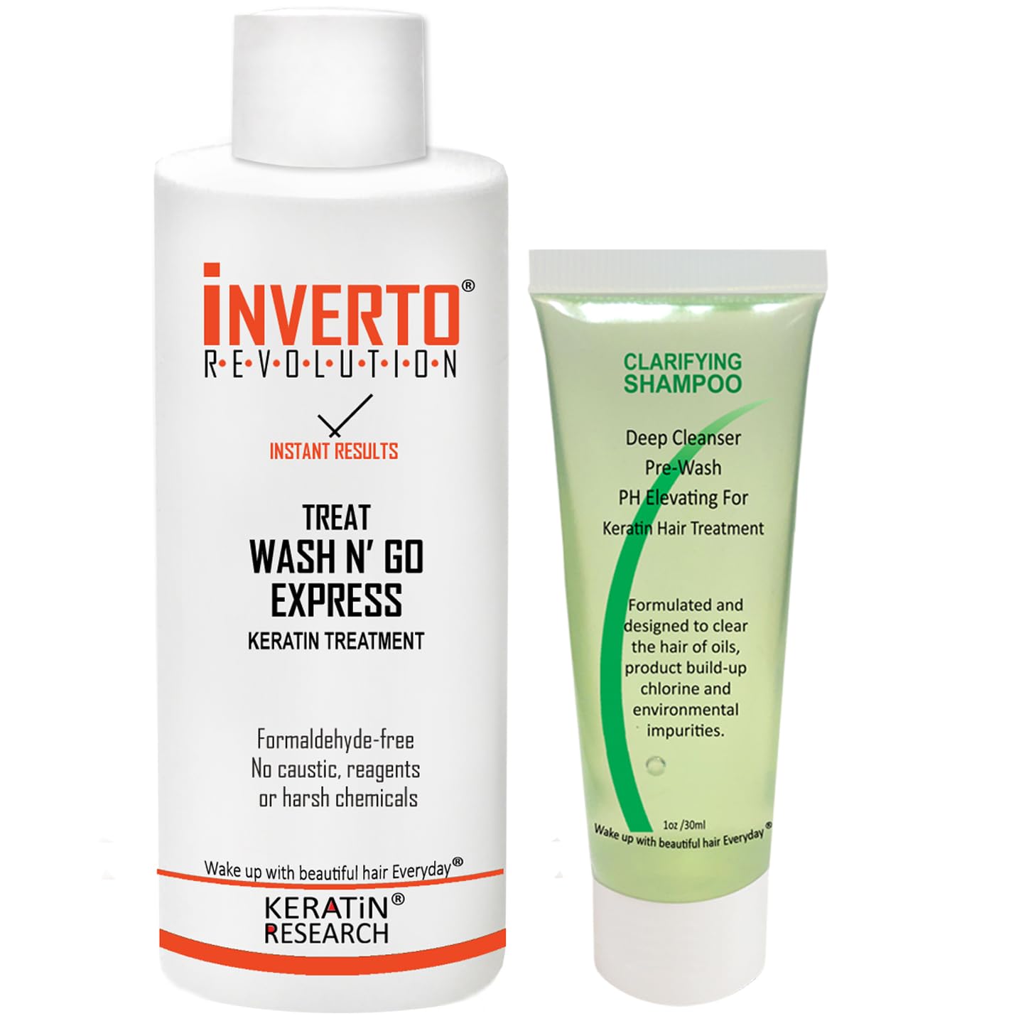 Complex Brazilian Keratin Hair Blowout Treatment Formaldehyde Free with Inverto 120ml Includes Mask and Clarifying Shampoo Straighten Repair and Smooth Hair by Keratin Research Keratina Brasilera