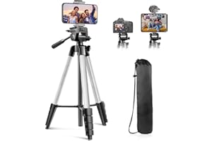 Sensyne 64" Phone Tripod Stand, Versatile Camera&iPad Tripod with Wireless Remote and 2-in-1 Phone Holder for Selfie/Video Recording/Photo/Live Stream/Vlog (Silver)
