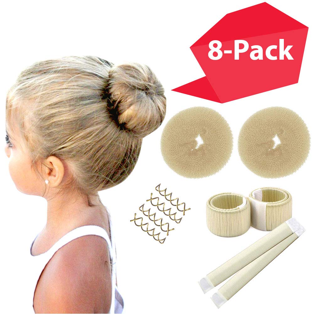 Blonde Magic Hair Bun Shaper 8 Pack Mini Buns Essentials For The