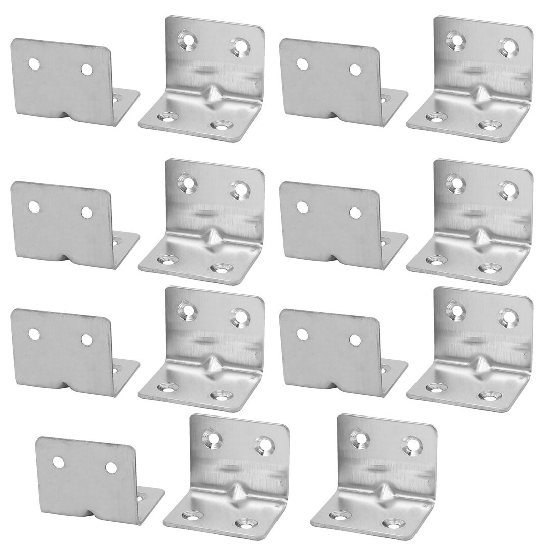 Sourcingmap 30mmx30mmx38mm Stainless Steel 4 Holes Corner Brace Joint Angle Brackets 15pcs