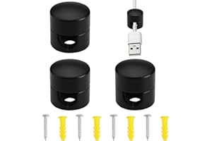 4 Pieces Aluminum Charger Cord Holder, Screw-on Charging Cable Clips, Metal Cable Anchor Charge Cord Clips Wire Organizer Man