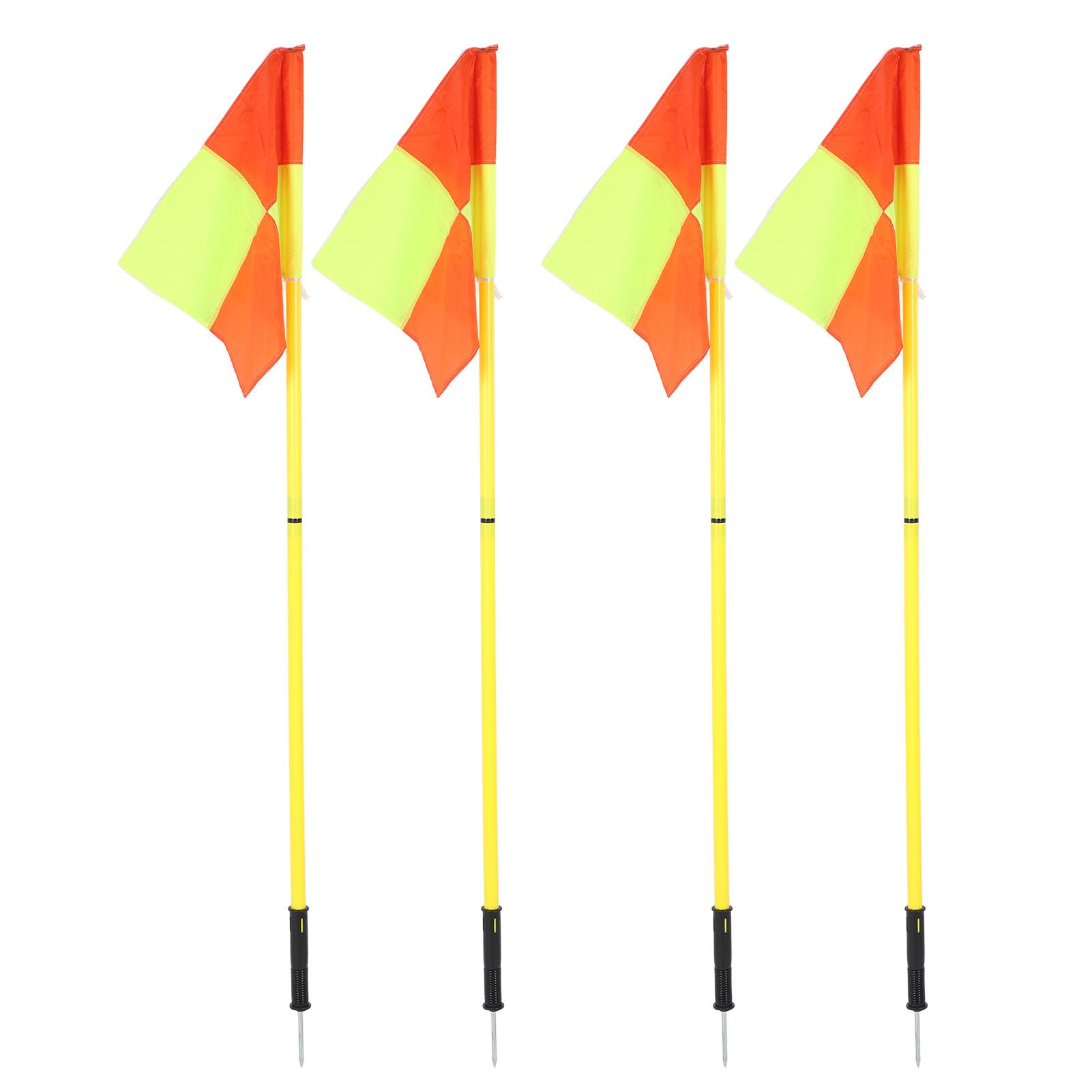 Bewinner Soccer Field Corner Flags, 4 Pack Soccer Flags and Soccer Poles, Bright Color Soccer Training Poles Field Flags for Outdoor Training