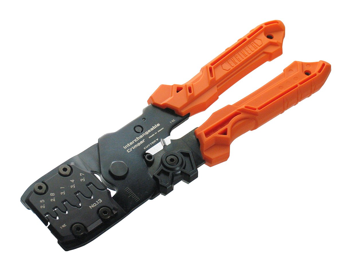 Precision Universal Crimping Tool with Inter-Changeable die Plates (Size L) Handy Crimp Tool. Made in Japan. ENGINEER pad-13